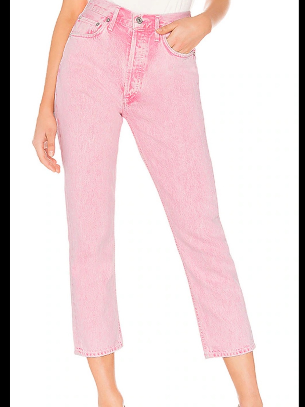Agolde Riley High Rise Straight Crop Jeans in Potion